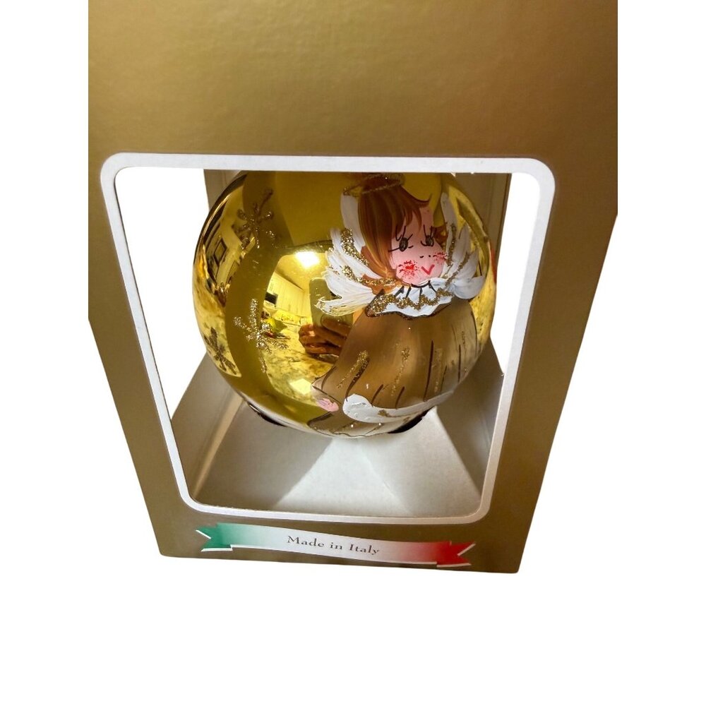 New HandPainted Mouth Blown Glass Ornament Limited Edition Angel tree gift Italy